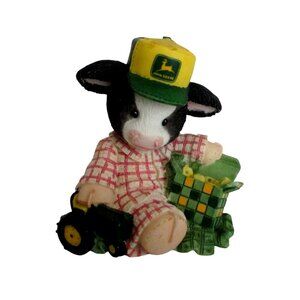 John Deere Christmas Cow Figurine Moo-ey Christmas to a Deere Boy Vintage 1999